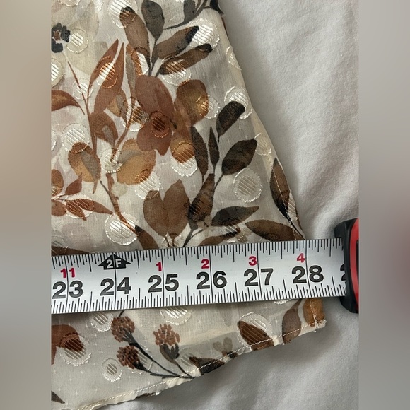 Susan Graver Petite Sheer Floral Woven Clip Dot Button Front Tunic XLP - Picture 9 of 15